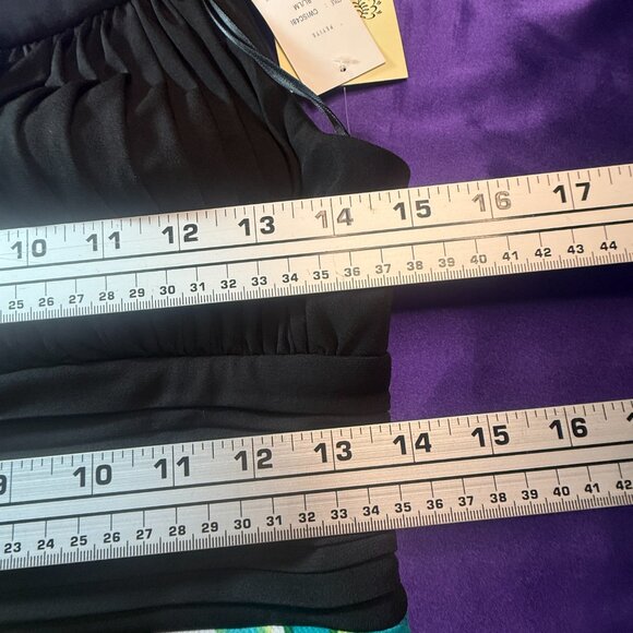 New 📌Sangria Handkerchief Multi-Colored Chiffon Dress with Cummerbund Waistline - Picture 13 of 16